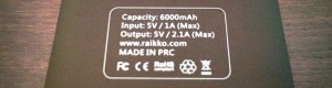 RAIKKO USB AccuPack 6000 - Daten